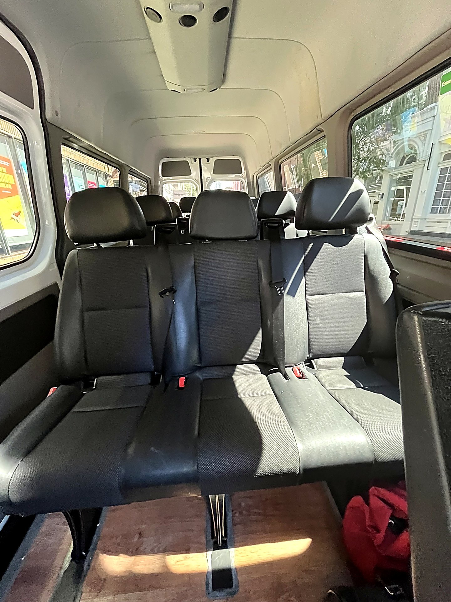 Sprinter van interior passenger seating